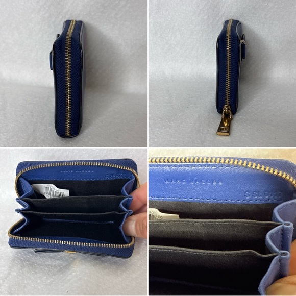 Lot of 3 Compact Wallets 2 Coach Black Flowers and Pink and 1 Blue Marc Jacobs - Picture 11 of 16